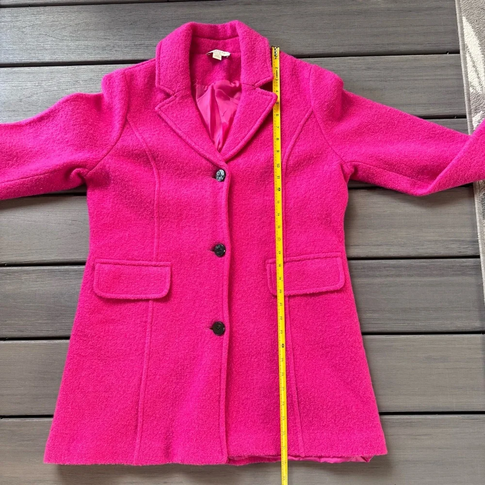 Appleseed's Petites Women’s Hot Pink‎ Boiled Wool Lined Pea Coat Size 12P